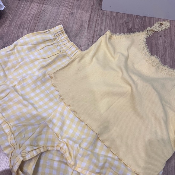 Target Yellow Lace-Trim Cami & Gingham Short Sleep Set - Picture 2 of 4